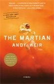 Cover image of the martian featuring a man in a space suit floating against a faded orange landscape