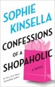 confessions of a shopaholic book cover featuring a white background and pink shopping bag