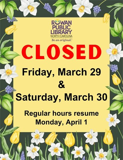 floral design flyer with RPL's closure information 