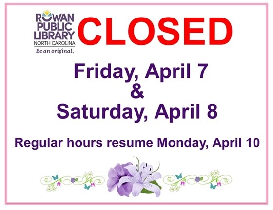 Sign advertising RPL's Easter weekend closure