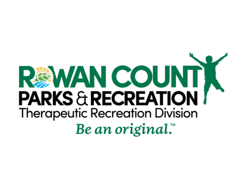 Rowan County Parks & Recreation Therapeutic Recreation Division logo with a green jumping figure.