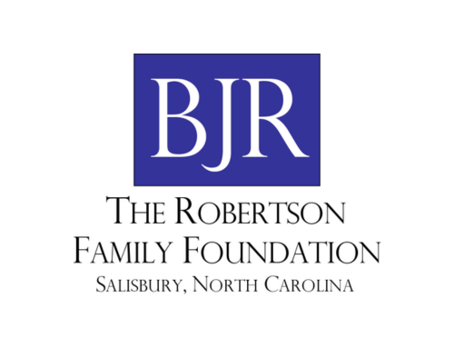 BJR logo featuring a purple square with white letters, Robertson Family Foundation, Salisbury, NC.